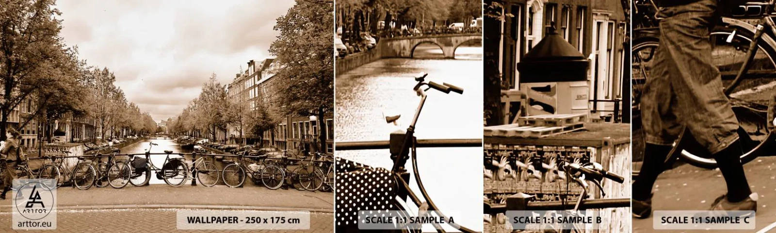 Fototapeta Próbka Standard Eco - Holenderskie klimaty - Miasto, Amsterdam, Rower - 100x30 cm