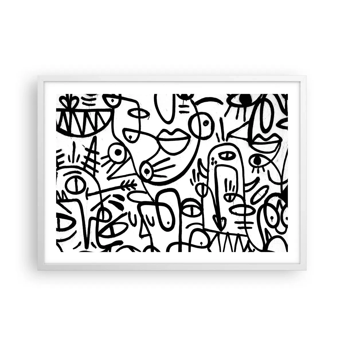 Plakat w białej ramie - Twarze i miraże - 70x50 cm