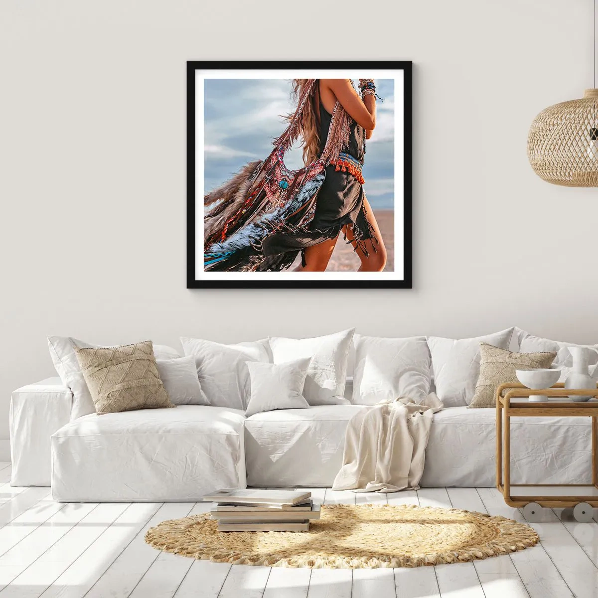 Plakat w czarnej ramie - Dziewczyna szamana - 60x60 cm