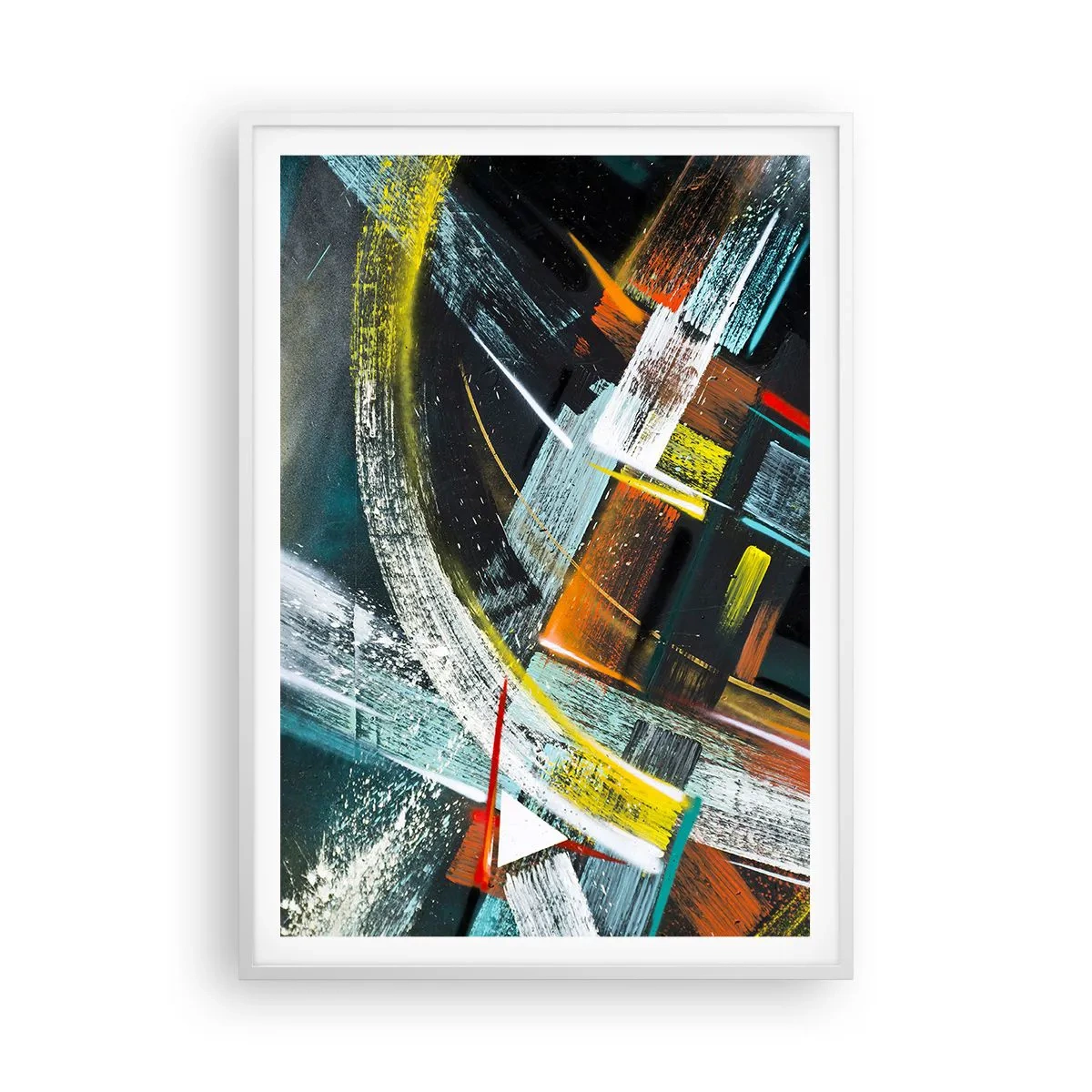 Plakat w białej ramie - Energia ruchu - 70x100 cm