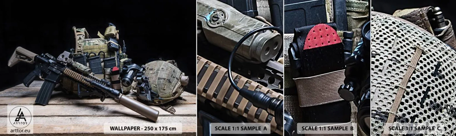 Fototapeta Próbka Samoprzylepna Deluxe Sticker - Spocznij! - Militaria, Karabin, Broń - 100x30 cm