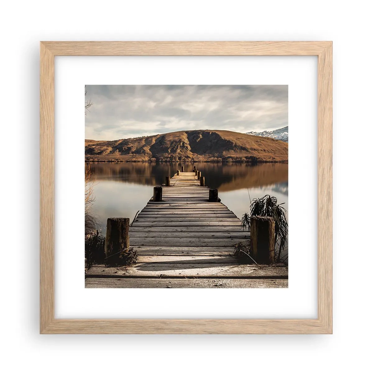 Plakat w ramie jasny dąb - Pejzaż w ciszy - 30x30 cm