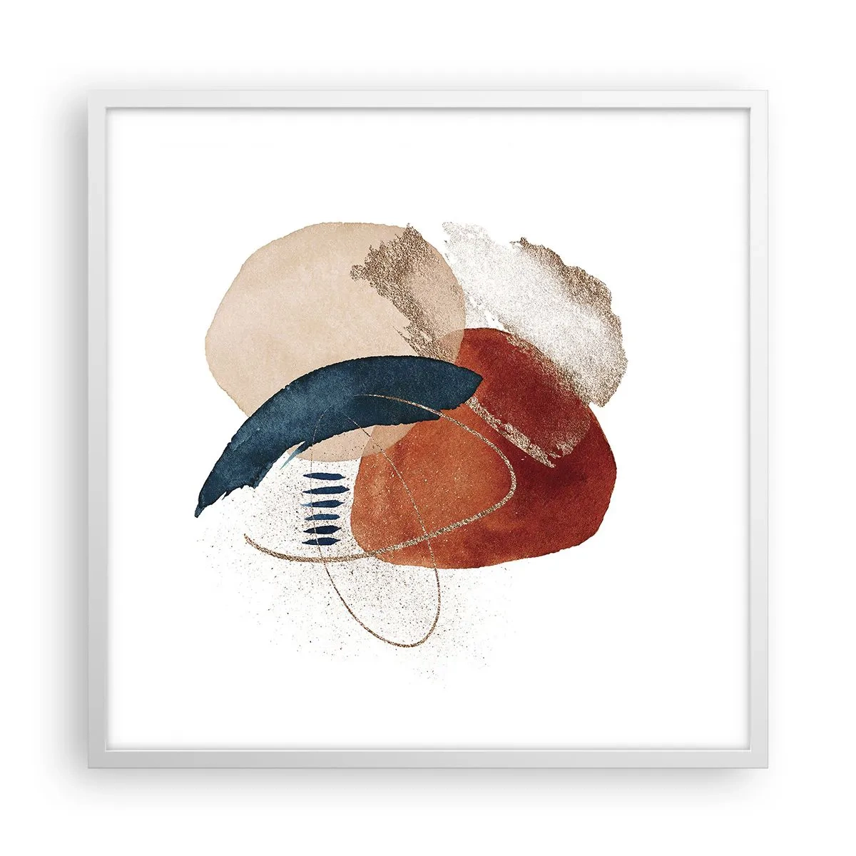 Plakat w białej ramie - Owalna kompozycja - 60x60 cm