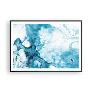 Plakat w czarnej ramie - Abstrakcyjny wzór w odcieniach błękitu - 100x70cm - Koncert błękitu - Nowoczesna dekoracja ścienna do salonu i sypialni ARTTOR