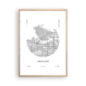 Plakat w ramie jasny dąb - Anatomia Vancouver - 50x70 cm