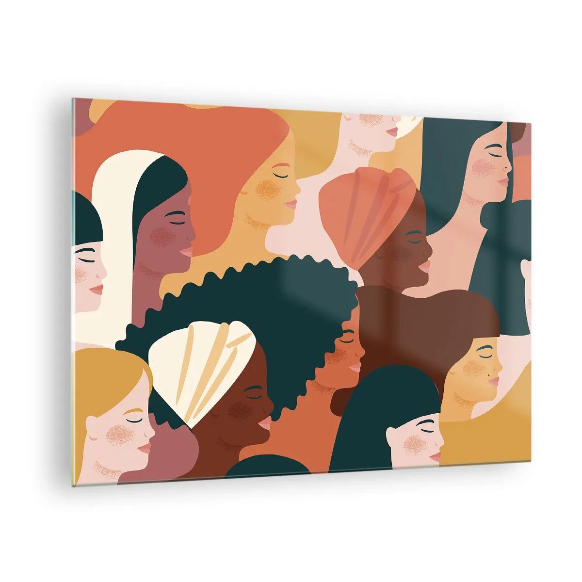 Obraz na szkle - Stylowa ilustracja różnorodnych kobiecych sylwetek - 70x50cm - Tylko kobiecość - Nowoczesna dekoracja ścienna do salonu i sypialni ARTTOR