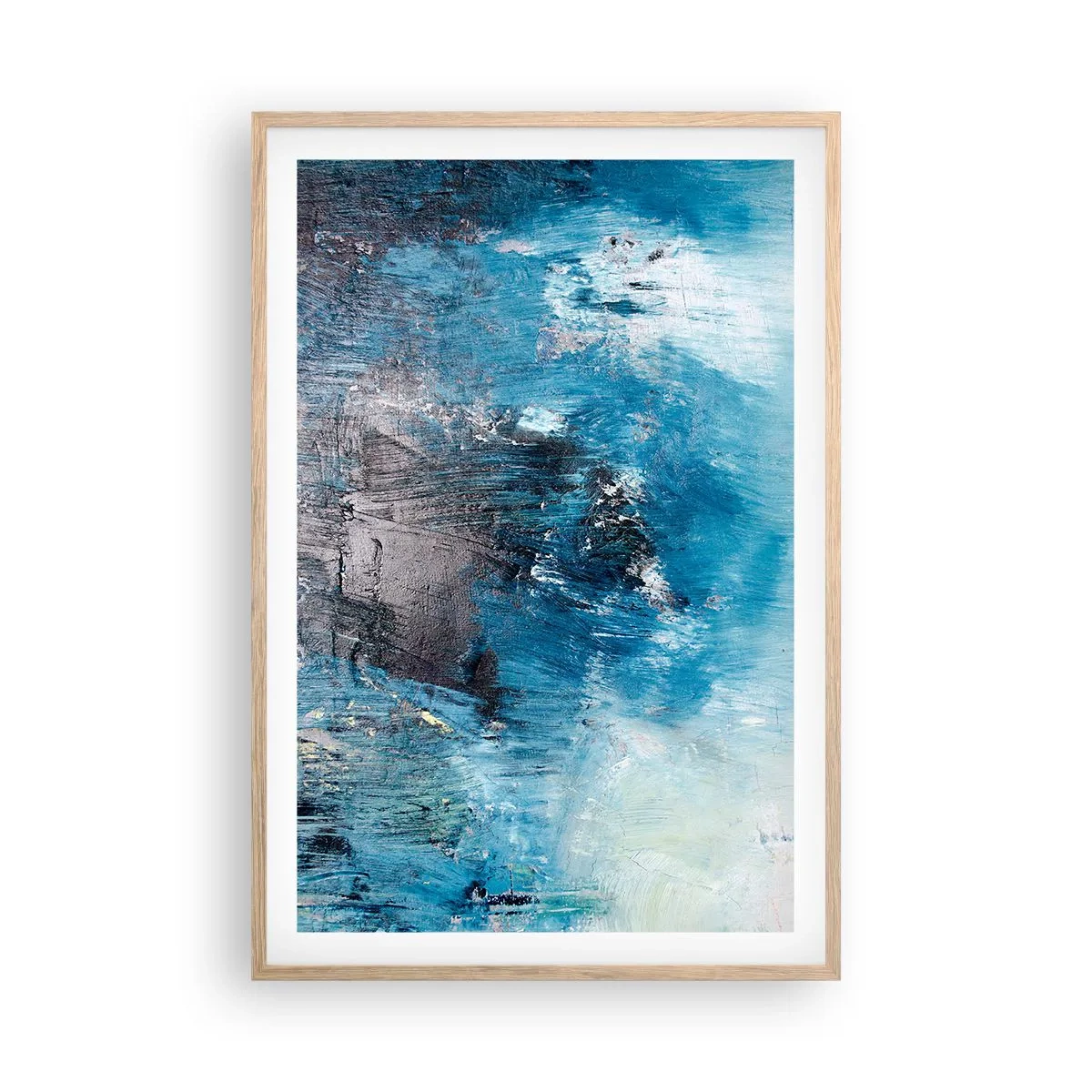 Plakat w ramie jasny dąb - Błękitna rapsodia - 61x91 cm
