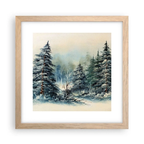 Plakat w ramie jasny dąb - Gotowe do Świąt - 30x30 cm