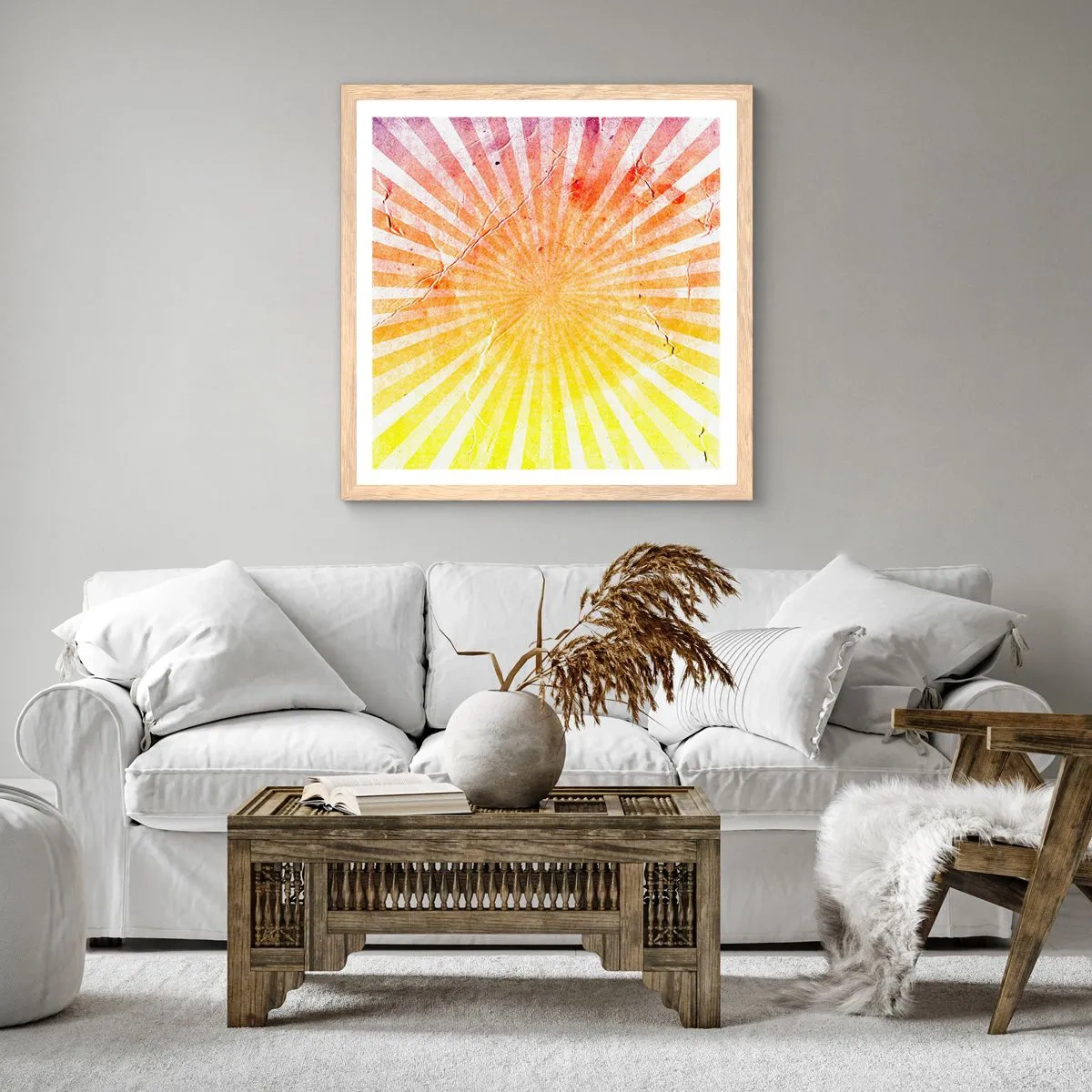 Plakat w ramie jasny dąb - Wschody i zachody - 40x40 cm