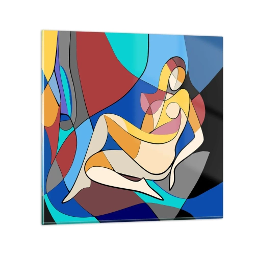 Obraz na szkle - Kubistyczny akt - 30x30 cm