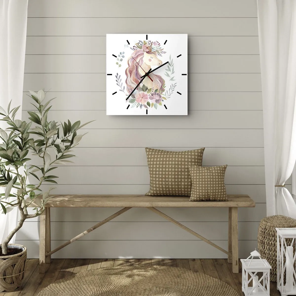 Zegar ścienny - Zaproszenie do świata baśni - 40x40 cm