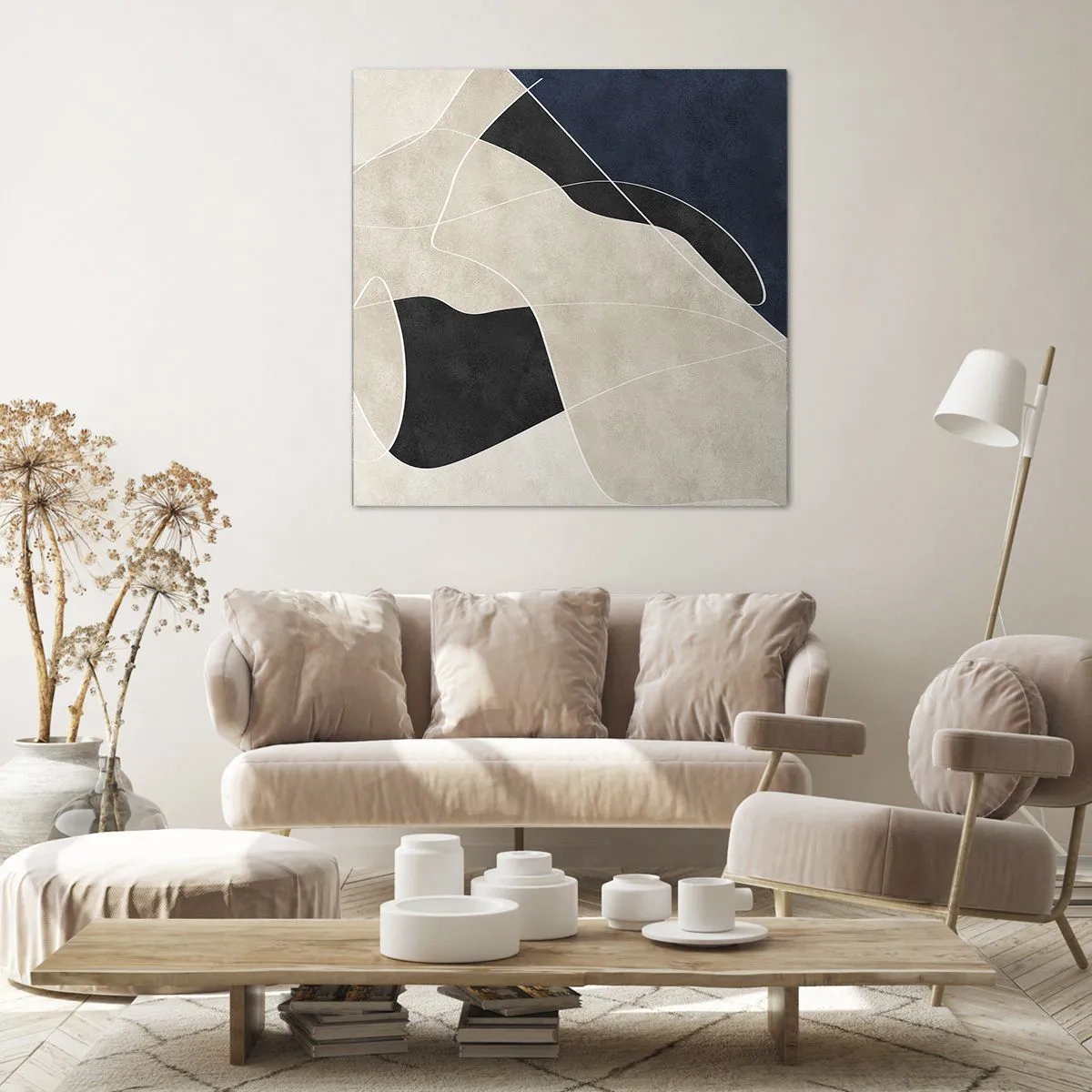 Obraz na płótnie - Kompozycja abstrakcyjna – kontrast barw - 60x60 cm