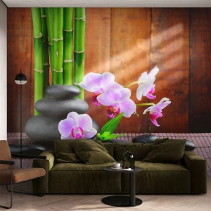 Fototapeta Samoprzylepna Deluxe Sticker - Poznaj przyjemności wschodu - Kwiaty, Orchidea, Storczyk - 100x70 cm