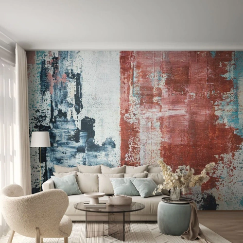 Fototapeta Premium Canvas - Abstrakcyjne pół na pół - Abstrakcja, Sztuka, Malarstwo - 200x140 cm