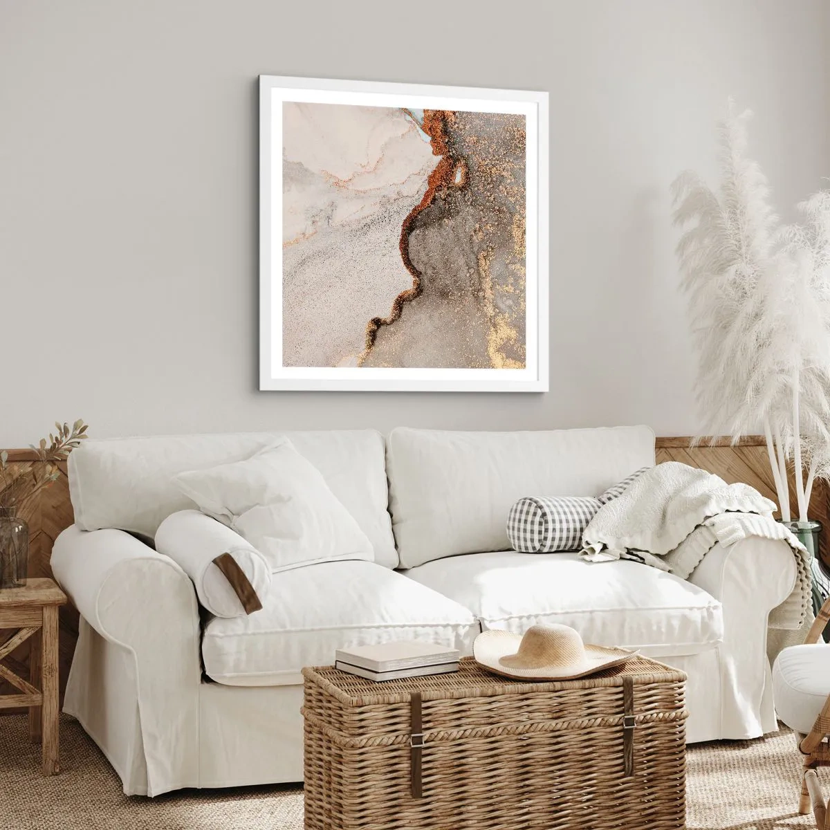 Plakat w białej ramie - Na granicy barw - 50x50 cm