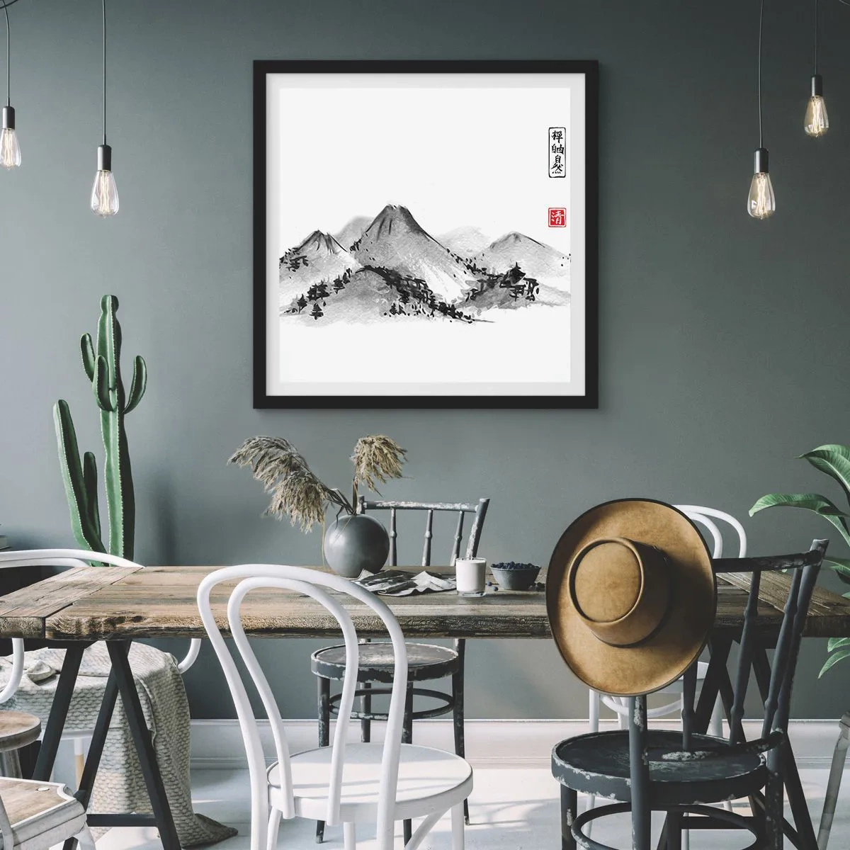 Plakat w czarnej ramie - Za dalą dal - 50x50 cm