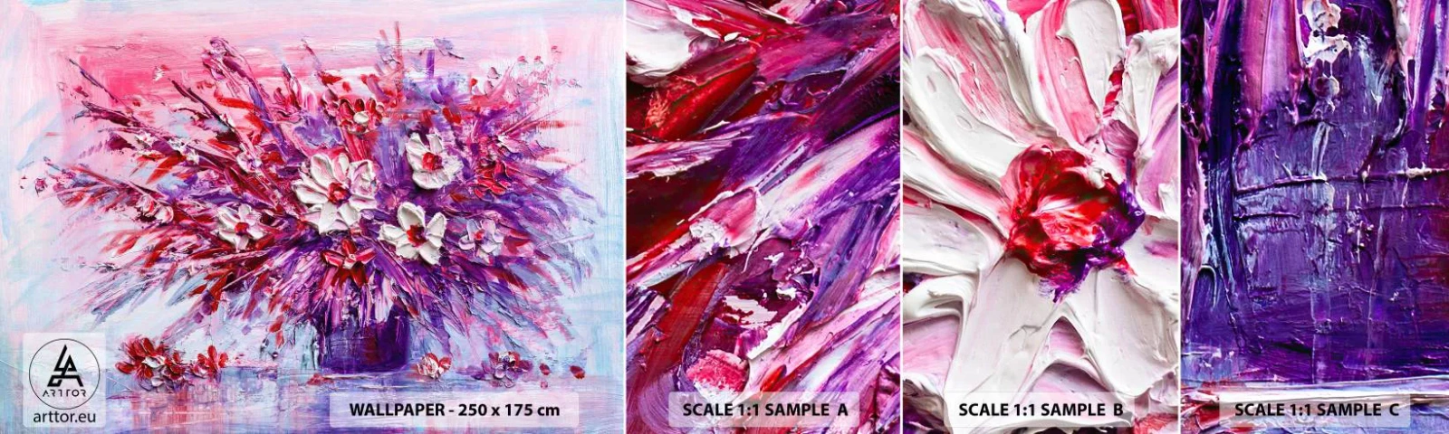 Fototapeta Próbka Samoprzylepna Deluxe Sticker - Niewinność i namiętność  - Kwiaty, Bukiet Kwiatów, Ogród - 100x30 cm