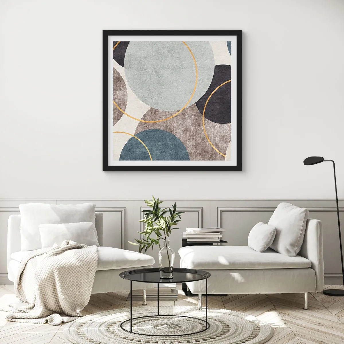 Plakat w czarnej ramie - Koło za kołem - 30x30 cm