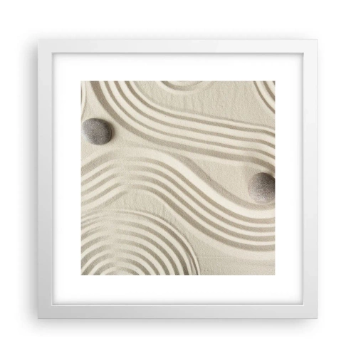 Plakat w białej ramie - Dotyk ciepła - 30x30 cm