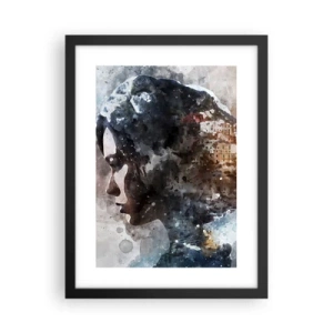 Plakat w czarnej ramie - Opowieść o dziewczynie z miastem w tle - 30x40 cm