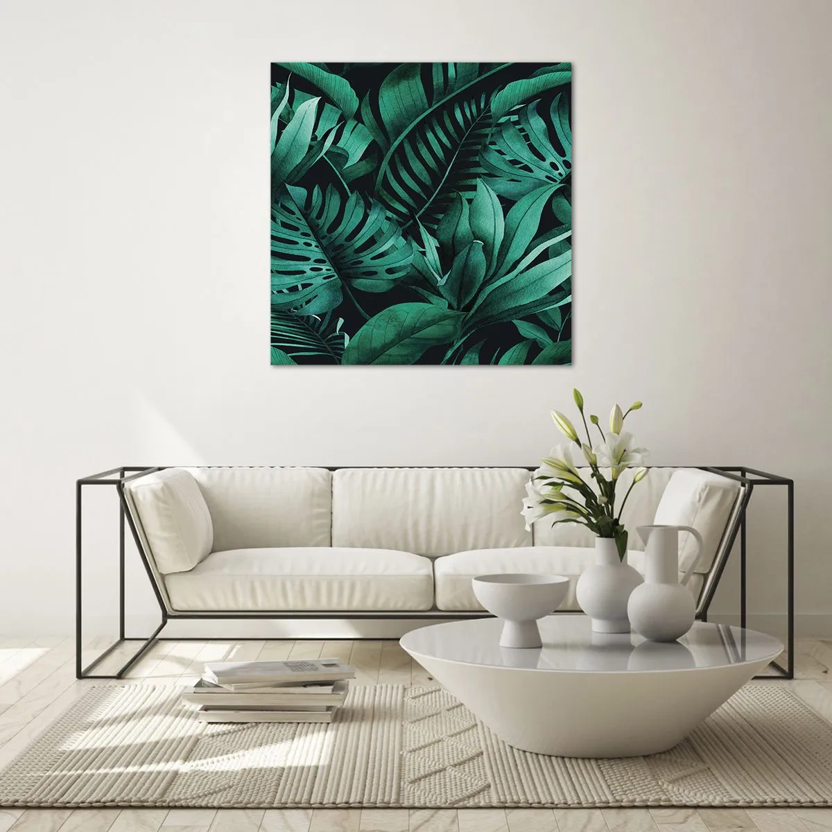 Obraz na szkle - Głębia tropikalnej zieleni - 70x70 cm