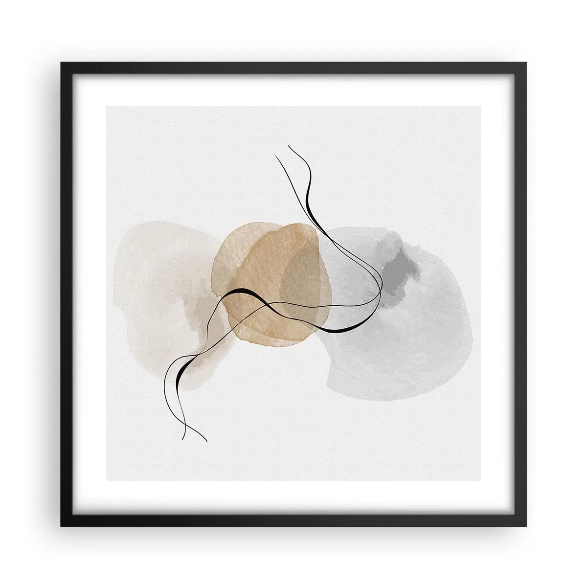 Plakat w czarnej ramie - Powietrzne paciorki - 50x50 cm