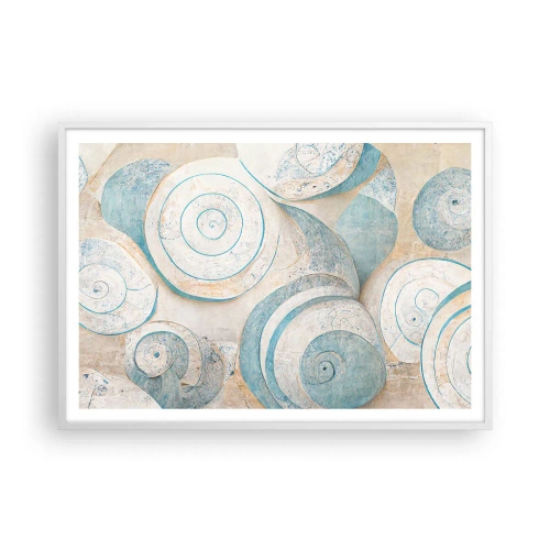 Plakat w białej ramie - Co kryje muszla? - 100x70 cm