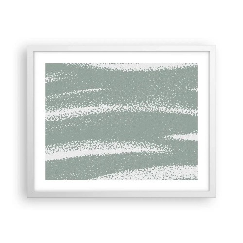 Plakat w białej ramie - Abstrakcja w zimowym klimacie - 50x40 cm