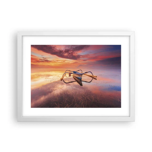 Plakat w białej ramie - Spokój tropikalnego wieczoru - 40x30 cm