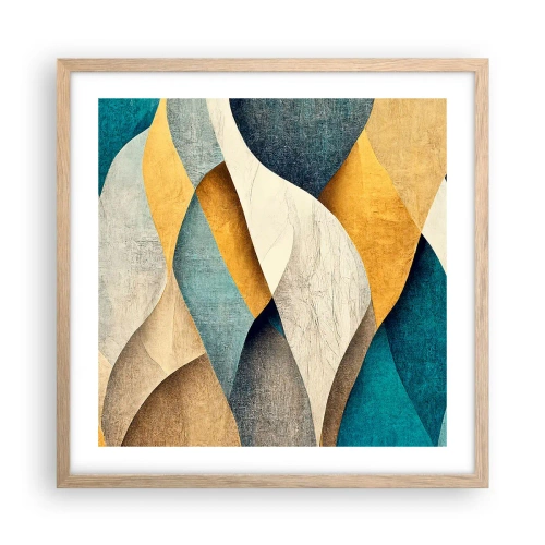 Plakat w ramie jasny dąb - Rytm i falowanie - 50x50 cm