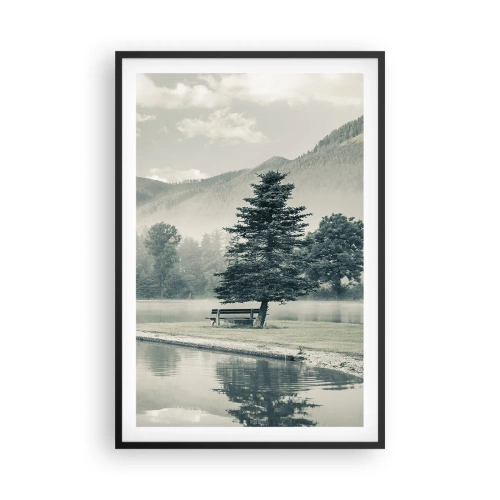 Plakat w czarnej ramie - Jezioro jeszcze śpi - 61x91 cm