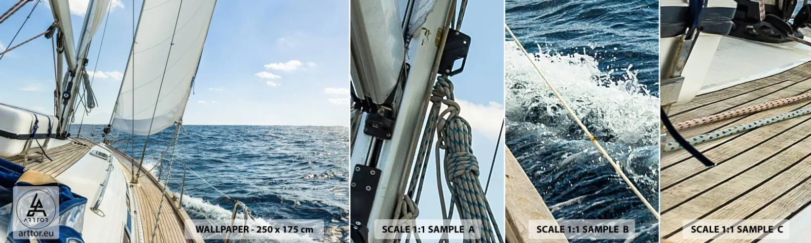 Fototapeta Próbka Samoprzylepna Deluxe Sticker - Ahoj, przygodo - Jacht, Morze, Żeglowanie - 100x30 cm