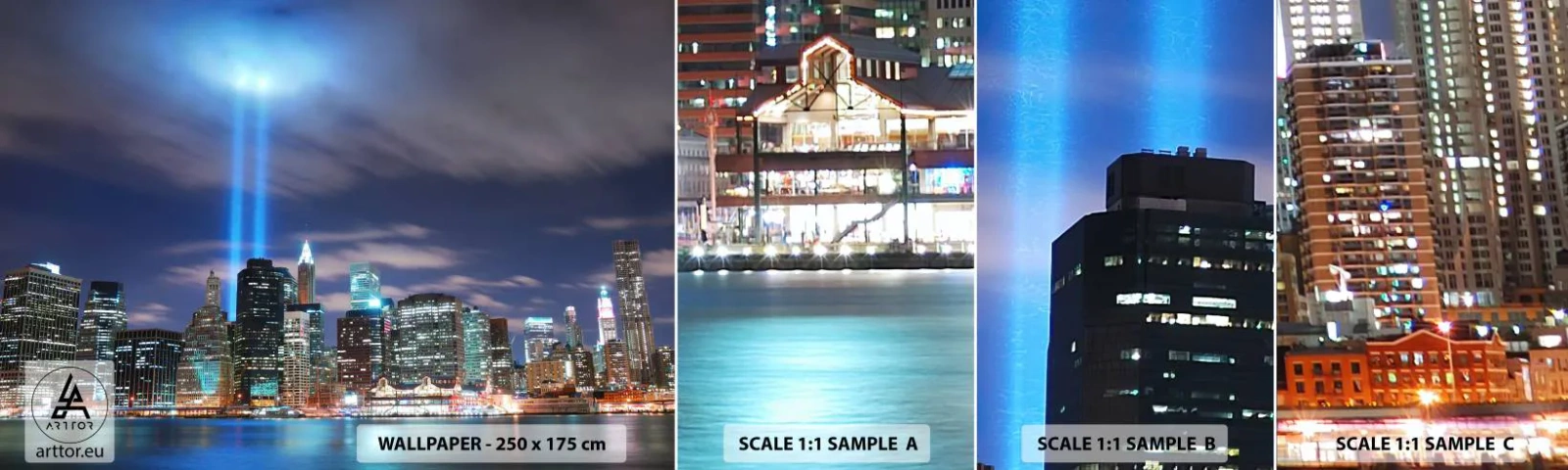 Fototapeta Próbka Samoprzylepna Deluxe Sticker - Światłem dosięgnąć nieba - Miasto, Nowy York, Architektura - 100x30 cm