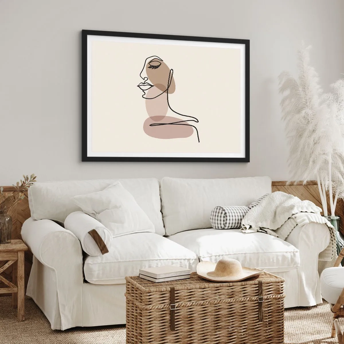 Plakat w czarnej ramie - Pewna linia piękna - 40x30 cm