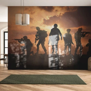 Fototapeta Samoprzylepna Deluxe Sticker - Brothers in arms - Militaria, Żołnierz, Karabin - 150x105 cm