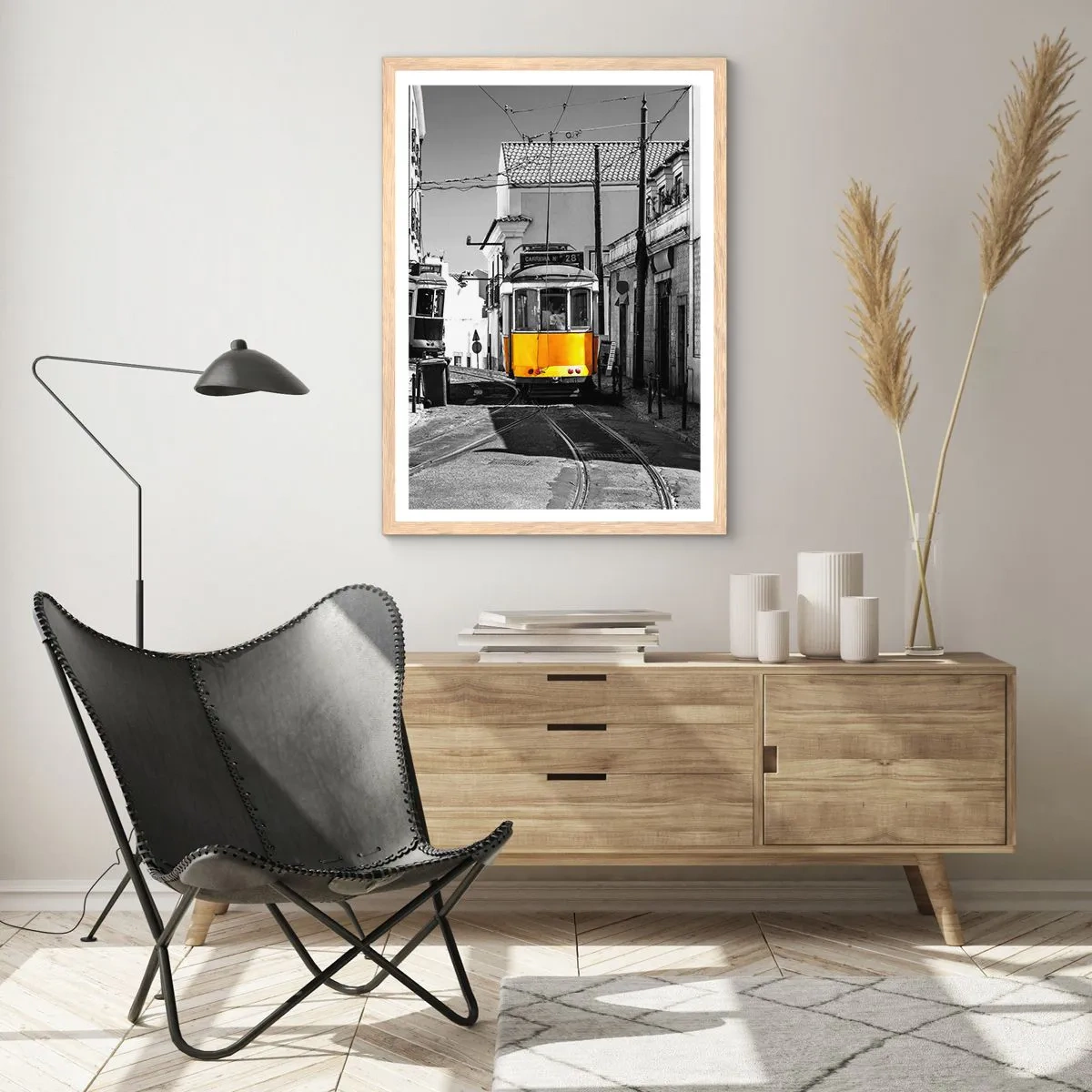 Plakat w ramie jasny dąb - Duch Lizbony - 70x100 cm