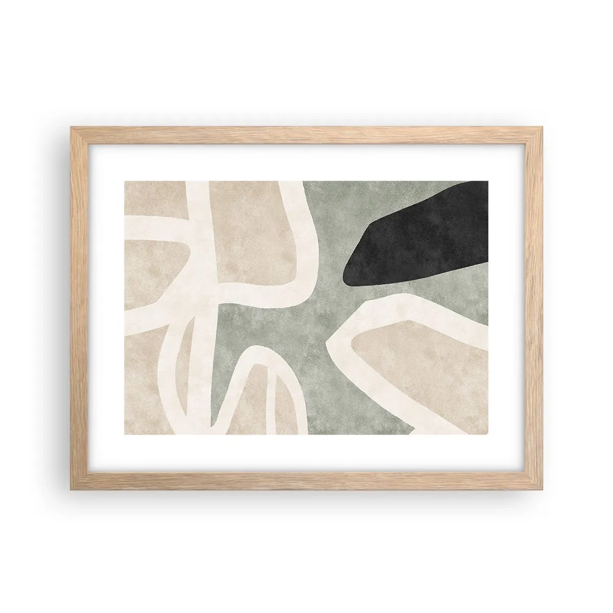 Plakat w ramie jasny dąb - Kompozycja z motywem czerni - 40x30 cm