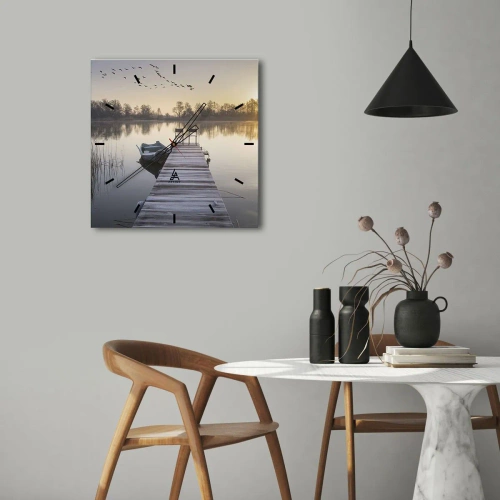 Zegar ścienny - Wrócę za jakiś czas - 40x40 cm