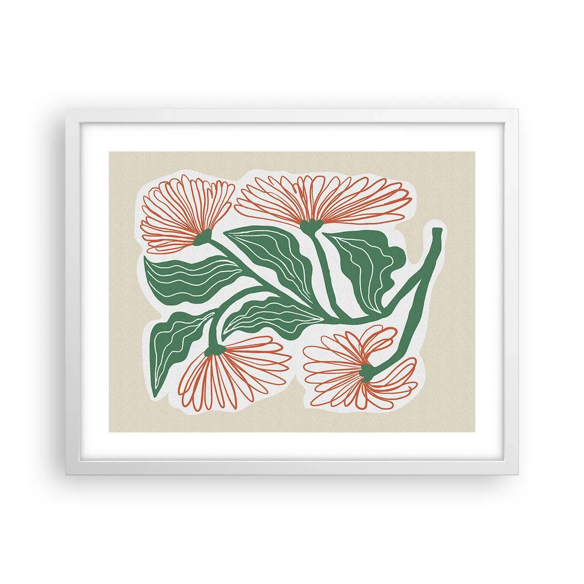 Plakat w białej ramie - Ludowe i nowoczesne - 50x40 cm