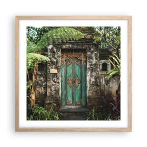 Plakat w ramie jasny dąb - Drzwi do egzotycznego świata - 50x50 cm