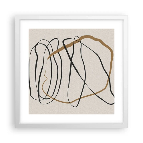 Plakat w białej ramie - Kompozycja – taniec opętaniec - 40x40 cm