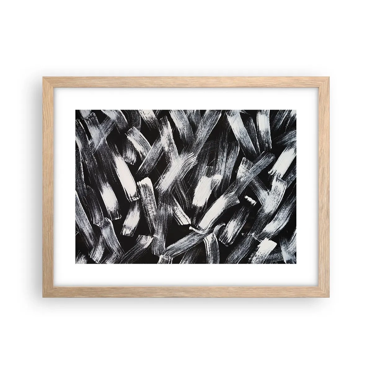 Plakat w ramie jasny dąb - Abstrakcja w duchu industrialnym - 40x30 cm