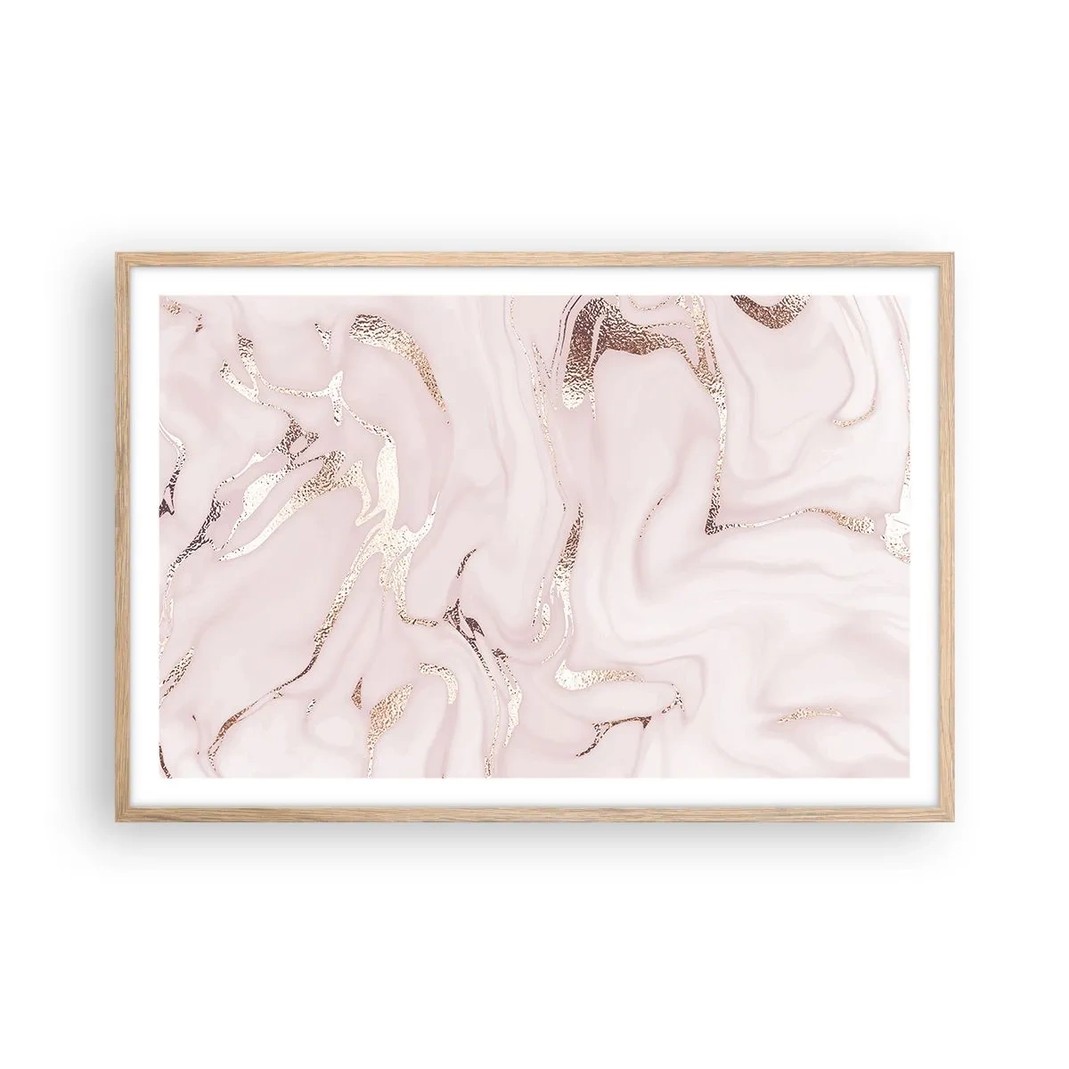 Plakat w ramie jasny dąb - W różowym szale - 91x61 cm