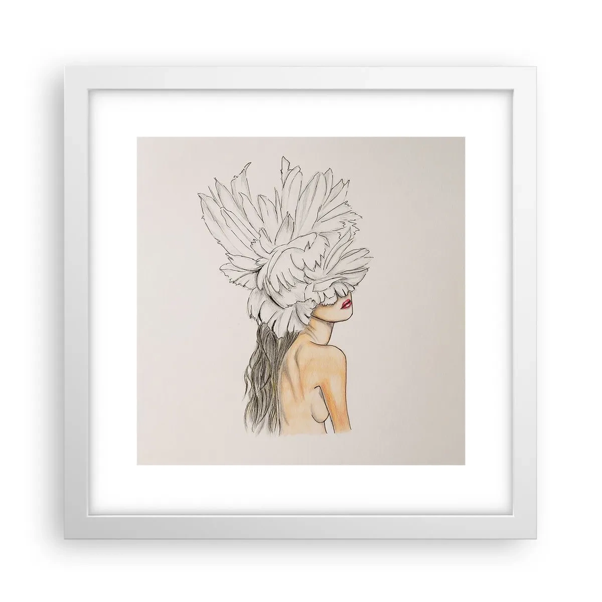 Plakat w białej ramie - Piękność ukoronowana - 30x30 cm