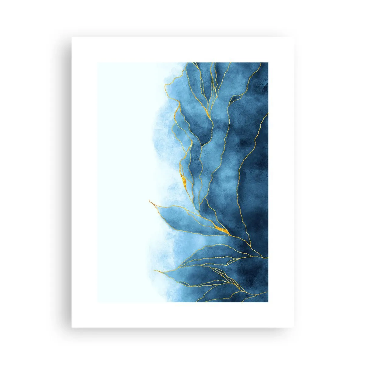 Plakat - Błękit w złocie - 30x40 cm