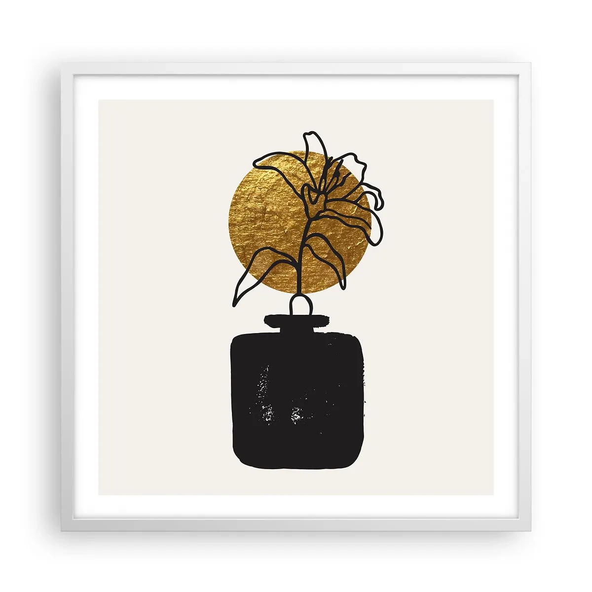 Plakat w białej ramie - Piękno na wagę złota - 60x60 cm