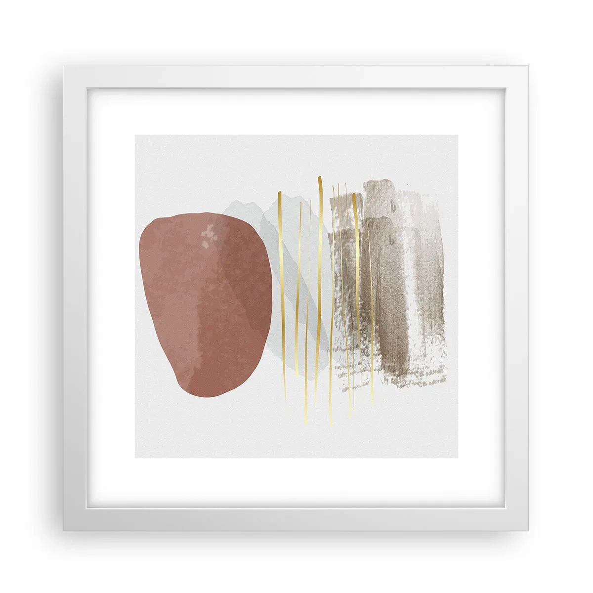 Plakat w białej ramie - Abstrakcyjna kolumnada - 30x30 cm