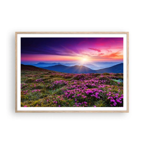 Plakat w ramie jasny dąb - Ziół zapachniały świeże pęki od niw - 100x70 cm