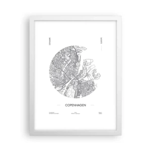 Plakat w białej ramie - Anatomia Kopenhagi - 30x40 cm