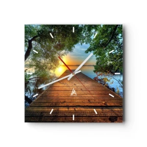 Zegar ścienny - Nie śpiesz się, usiądź - 40x40 cm